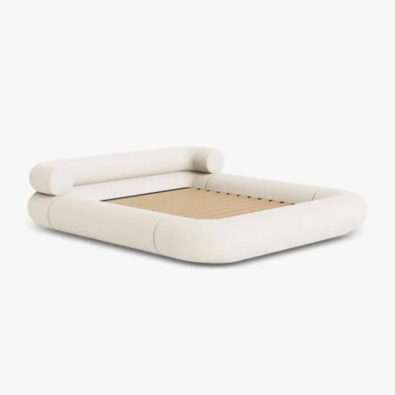 High End Modern Nordic Queen Bed Wood Master Headboard Twin Double Bed Frame Girl Boys Sleeping Cama De Casal Bedroom Furniture
