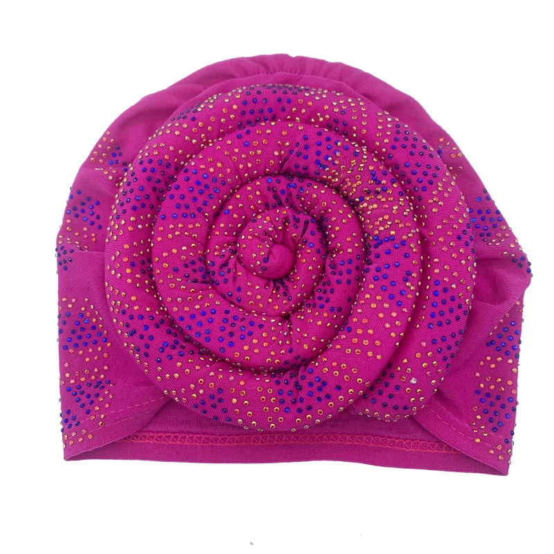 Boné de Turbante Glitter Diamantes para Mulheres, Envoltório Elástico na Cabeça Muçulmano, Lenço Feminino, Lady Bonnet, Gorro, Chapéu de Festa,