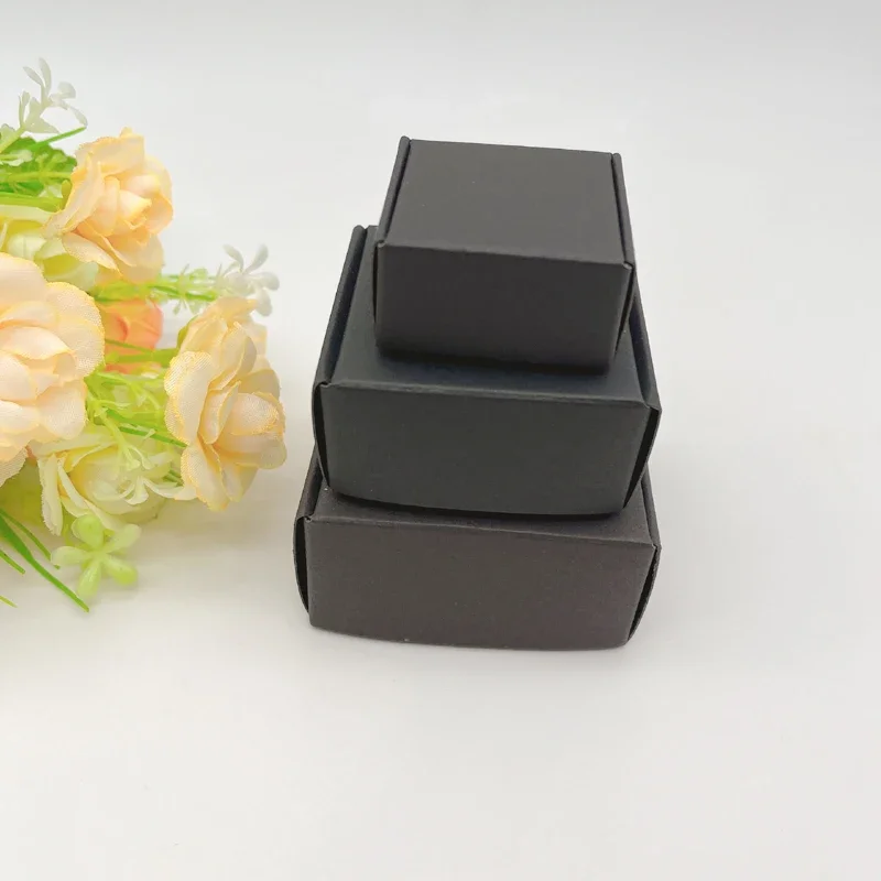 

100pcs Black Gift Paper Box Packaging Wholesale Black Paper Boxes for Gifts Candy Sweet Wedding Box Gift Packaging Storage Boxes