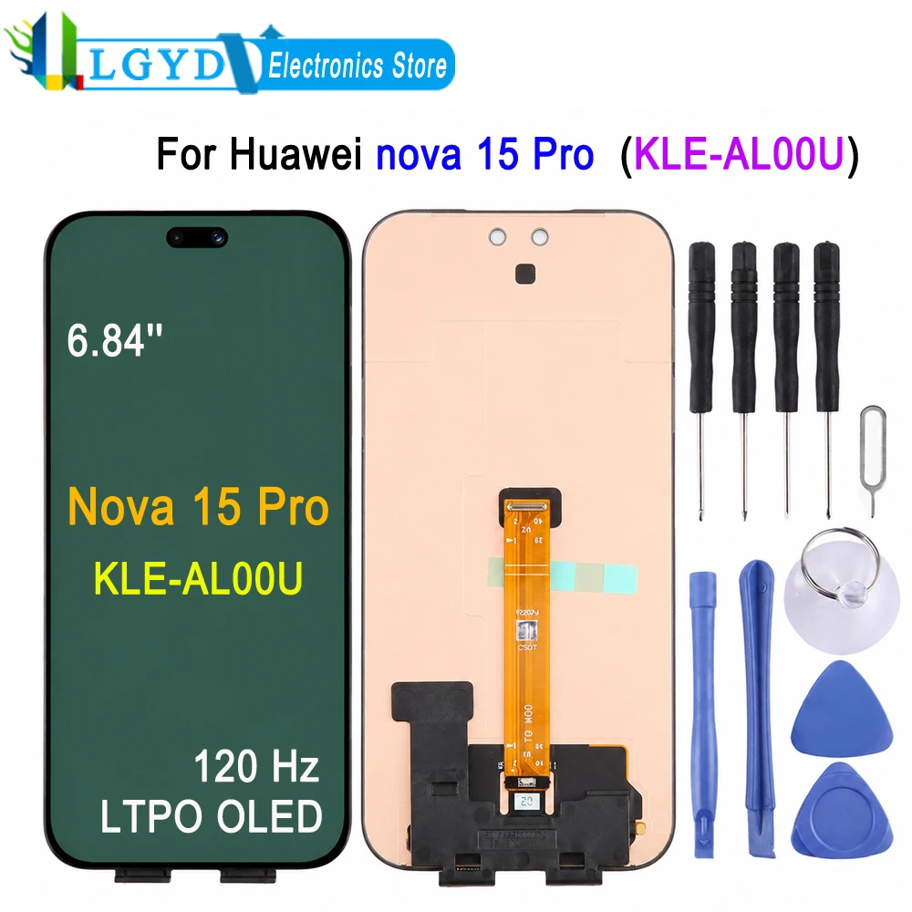 6.84-inches 120Hz LTPO OLED Screen For Huawei Nova 15 Pro 5G, KLE-AL00U Phone Display Touch Screen Repair Replacement Spare Part