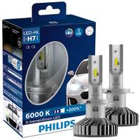 Philips LED H7 25W X-treme Ultinon LED Car Headlight Auto Lamps 6000K White Original Bulbs +200% Brighter 12985BWX2, Pair