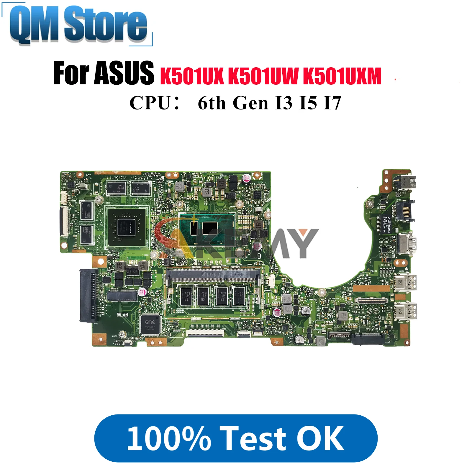 

K501UX Laptop Motherboard For ASUS VivoBook K501UWK K501UQ K501UB U5000 A501U K501UXM K501UW K501U K501UX Mainboard I3 I5 I7 CPU