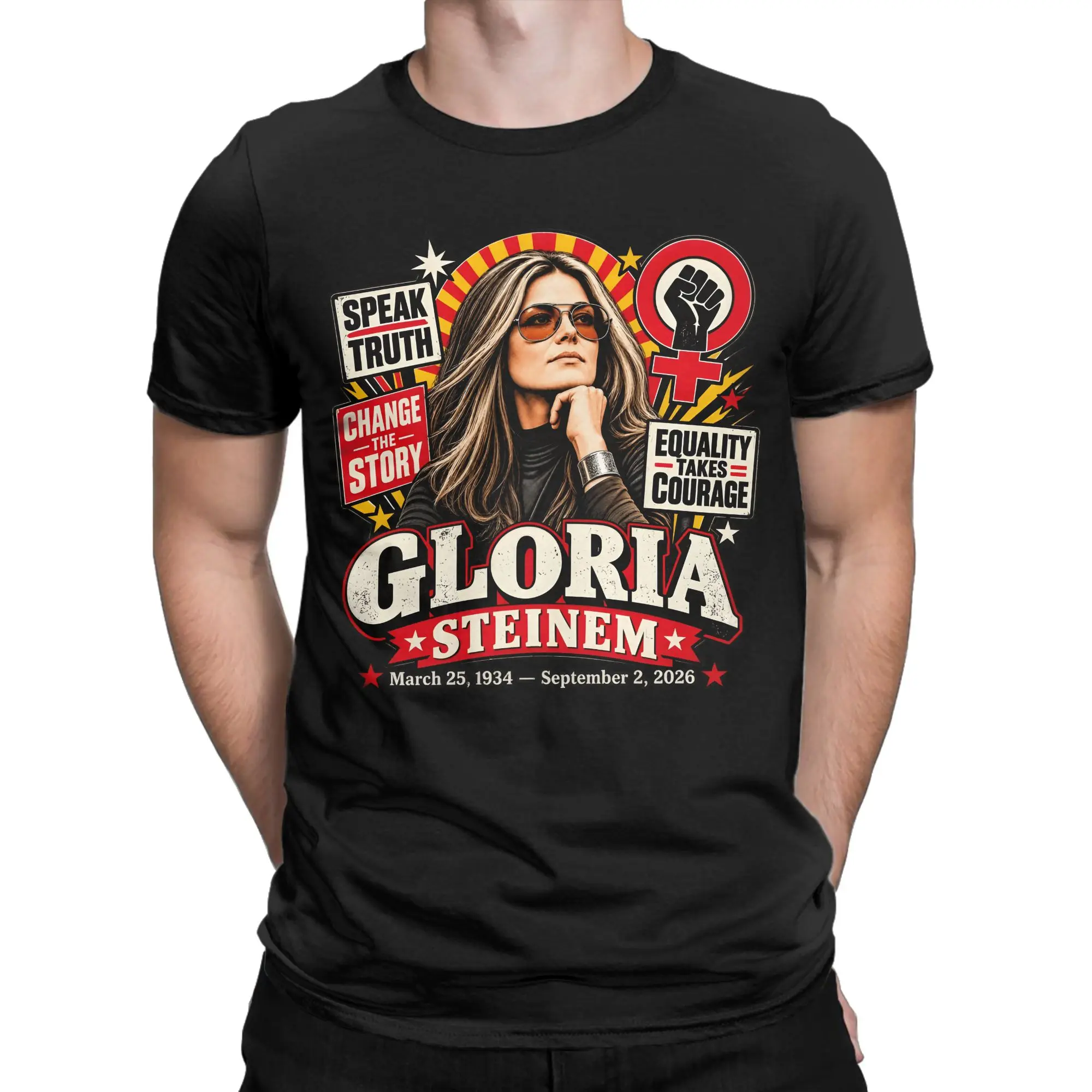 Men Women T Shirt Gloria Steinem (6) T Shirts Harajuku  Summer Tees Funny Casual Cotton Clothes Plus Size