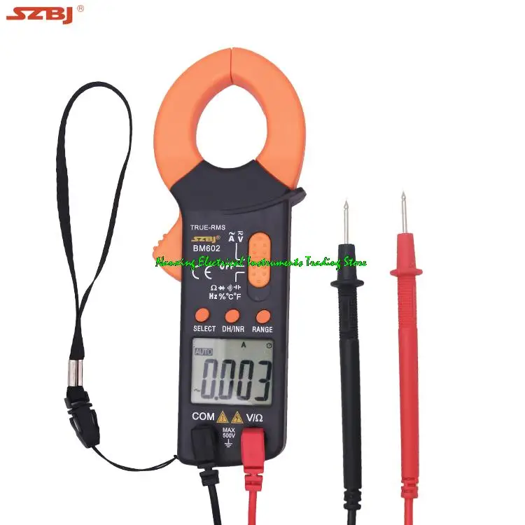 BM602 auto range true RMS temperature INR Hz overload protection 3999 count digital AC clamp meter multimeter 500V,400A