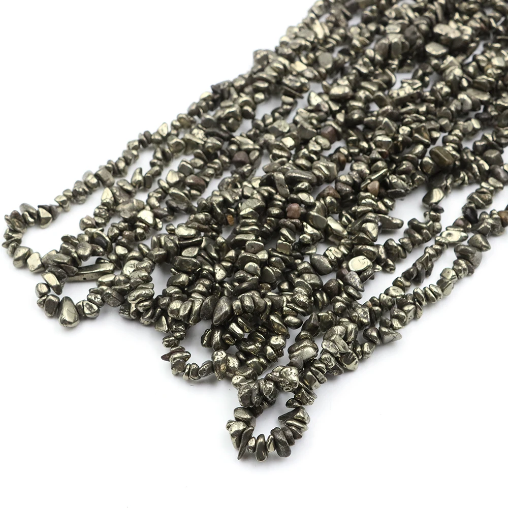 Perles en pierre naturelle de 5 à 8mm, pierres précieuses irrégulières, cristal de guérison, perle de Pyrite en vrac pour boucle d'oreille, Bracelet, fabrication de bijoux