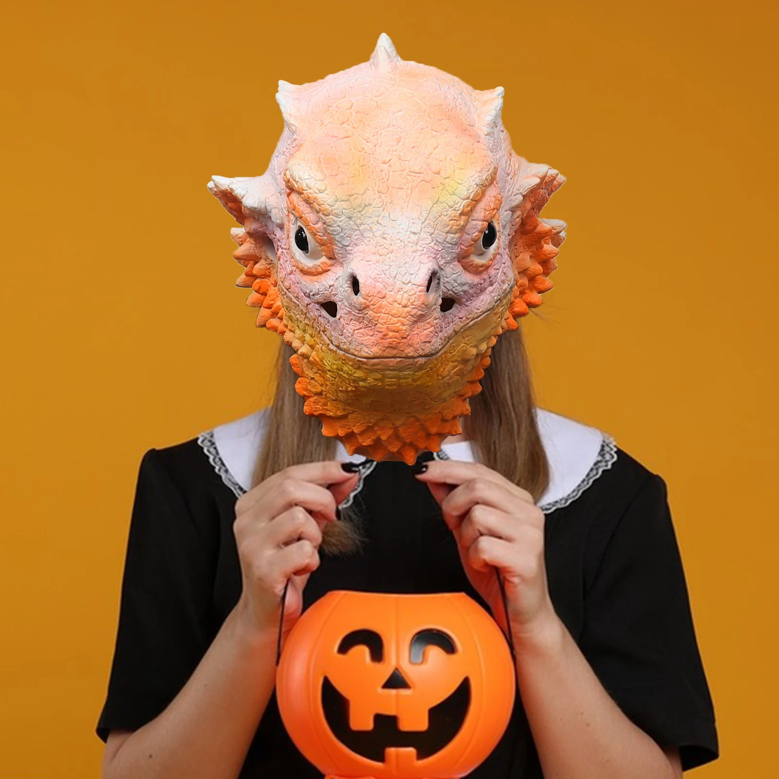 

Lizard Mask Adorable Animal Headdress Halloween Costume Accessory Comfortable Latex Material Fun Party Props Unique Design Long