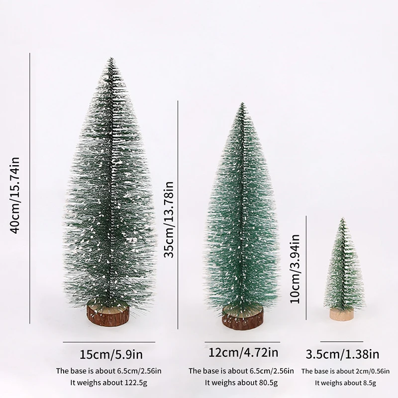 Mini Christmas Tree Ornament Small Artificial Pine Sisal Snow Landscape Xmas Trees Christmas Tabletop Navidad Decor Gifts