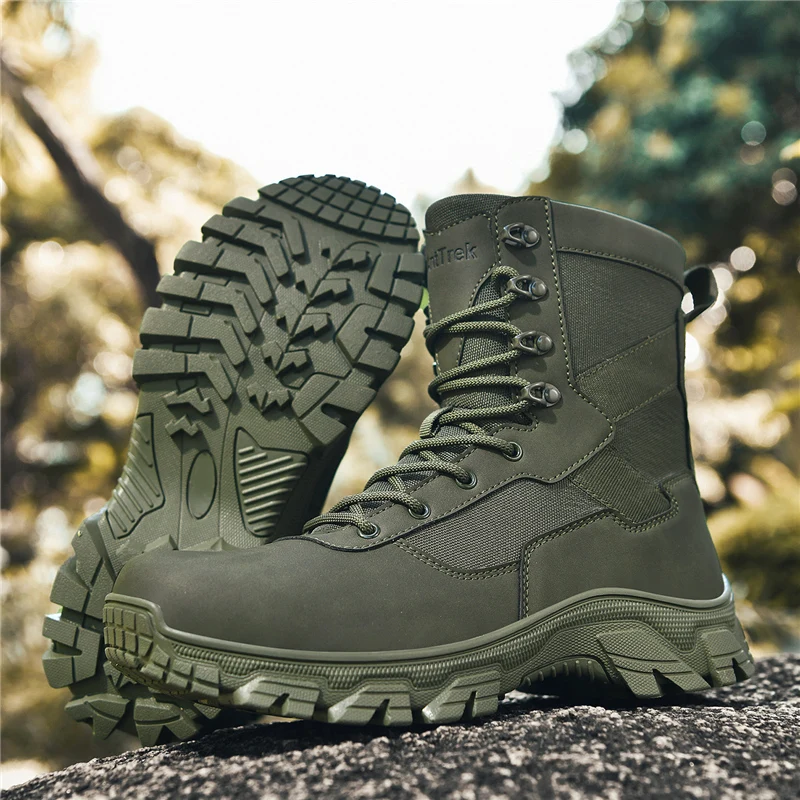 

Men Tactical Boot Ankle Desert Military Hunting Hiking Shoes High Quality Unisex Army Waterproof Brand Motorcycle Climbing Shoes