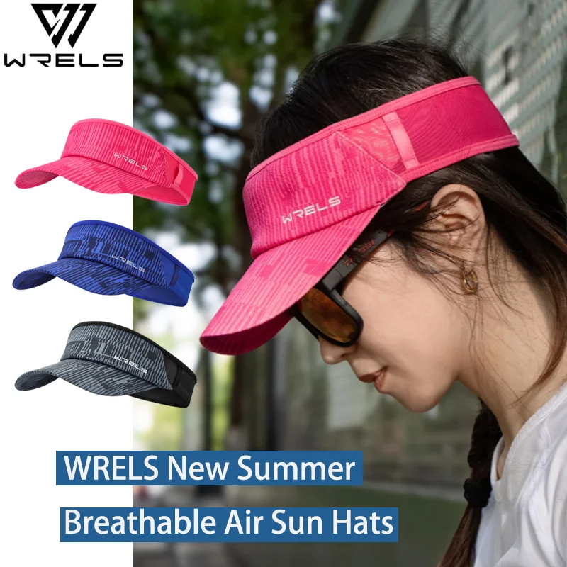 

WRELS New Summer Breathable Air Sun Hats Sun Visor Hat Sweat-Wicking Adjustable Tennis Caps Outdoor Running Cycling Sports Hat