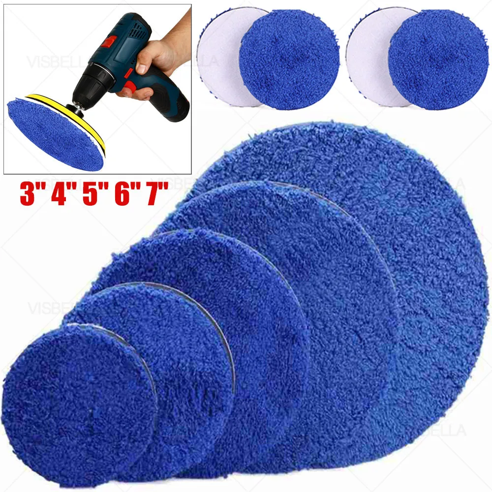 3/6PCS Car Polishing Pad 150mm Microfiber Pad Self-adhesion Automotive Waxing Polishing Disc Sponge Polishing Quickly Wipe Wax