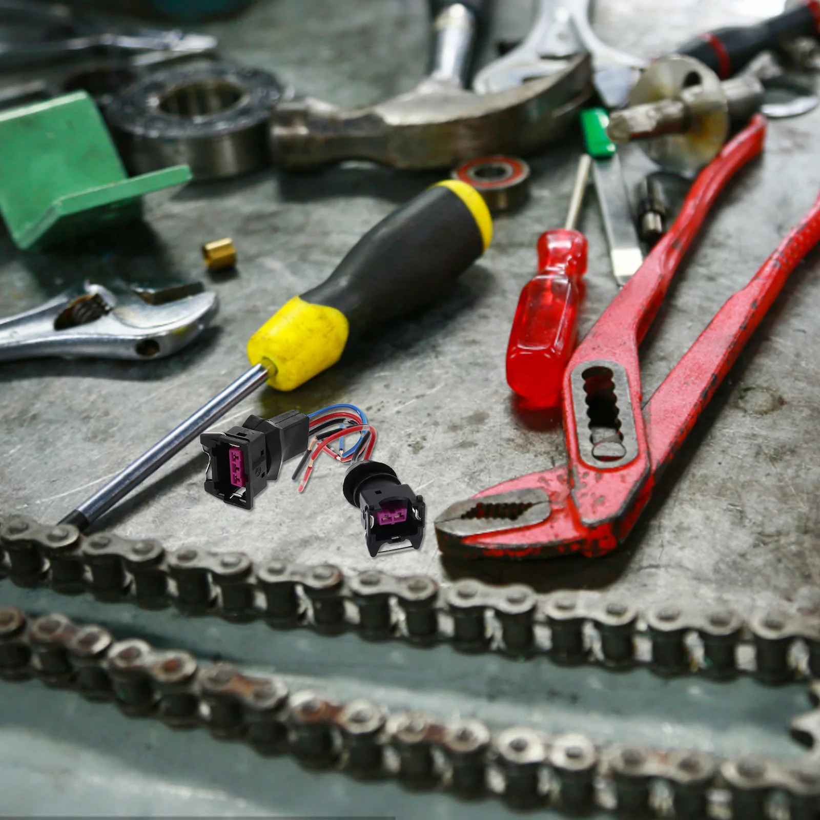 

2 шт. универсальный разъем топливной форсунки, жгут проводов для систем впрыска топлива двигателя автомобиля, высокая производительность