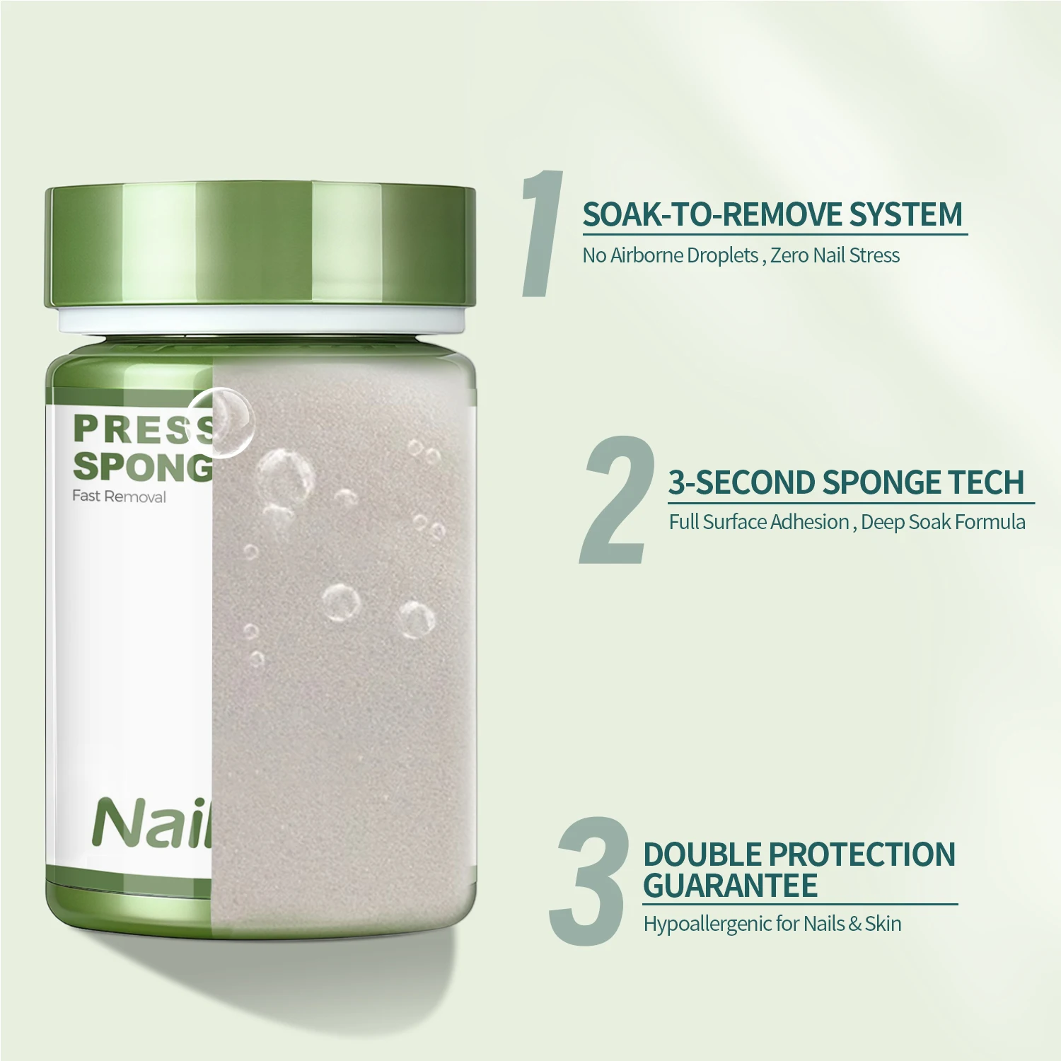 Nailpop 3 Sekundy Soak Off Usuwacz Lakieru do Paznokci Gąbka do Paznokci Sztucznych Żelowych Akrylowych Bez Asetonu Szybkie Łatwe Bezpieczne Usuwanie Bez Uszkodzeń