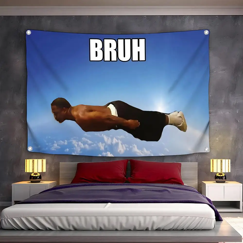 

Bruh Flying Midget FUNNY Flags Bedroom Home Living room Outdoor Wall Hanging Custom Background Decoration Art Banner