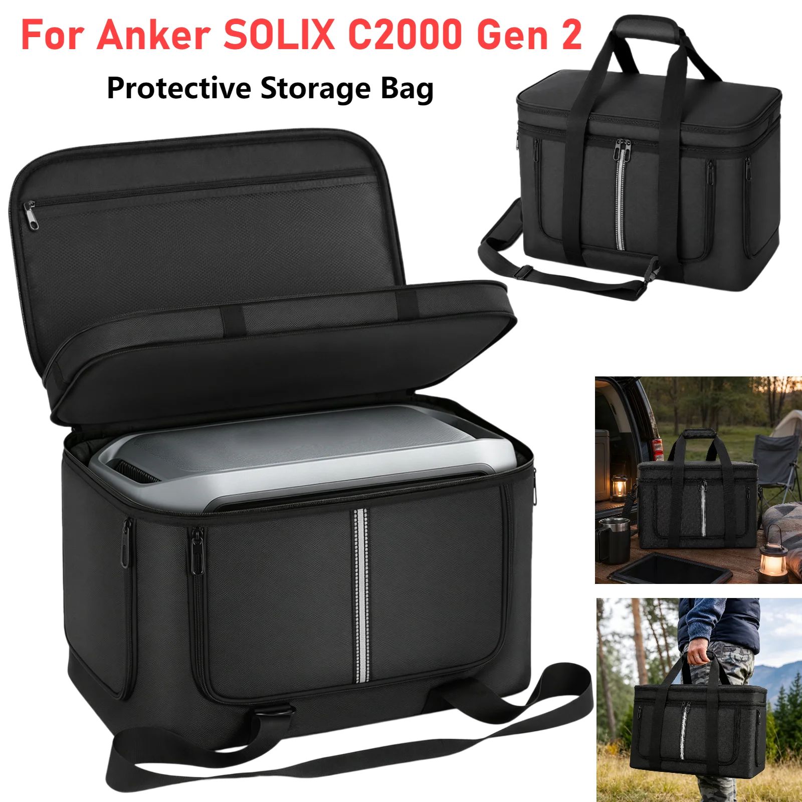 Carrying Case for Anker SOLIX C2000 Gen 2 Portable Power Station Storage Bag Organizer Bag Travel Storage Case with Pockets