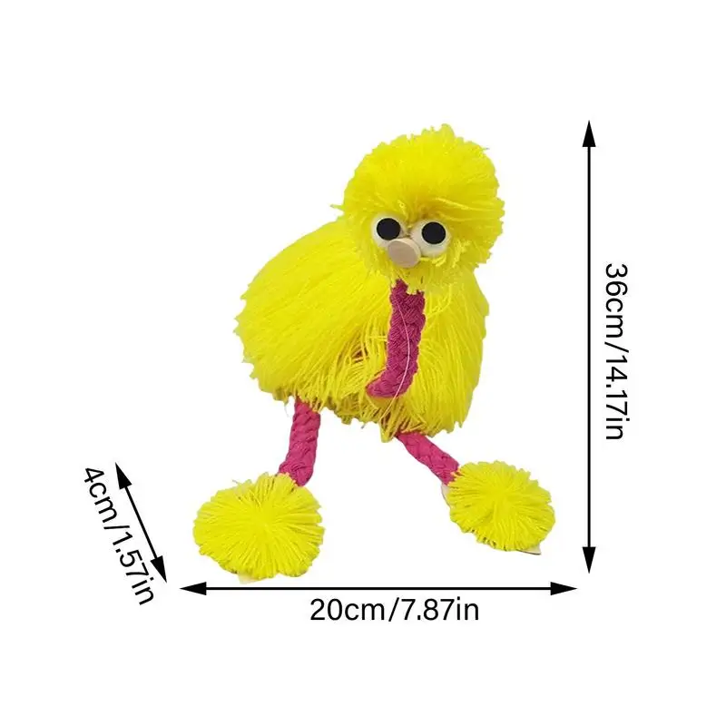 Marionetka strusia interaktywna lalka ptak sznurek lalka na zewnątrz i w domu zagraj w lalki zwierzęce ręcznie marionetka dla dzieci