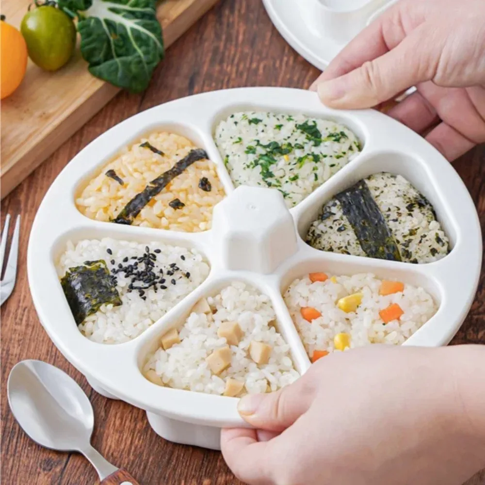 DIY Triangle Sushi Mold, Food Grade BPA Free Onigiri Maker Onigiri Rice Mold, Make Up To 6 Sushi Rice Balls Lunch Bento Mold