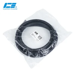 IceManCooler Φ8x12mm EPDM Matte Black Water Cooling Hose Tube For Server,Workstation,2 Meters STE Soft Tubing,IAC-STE-812