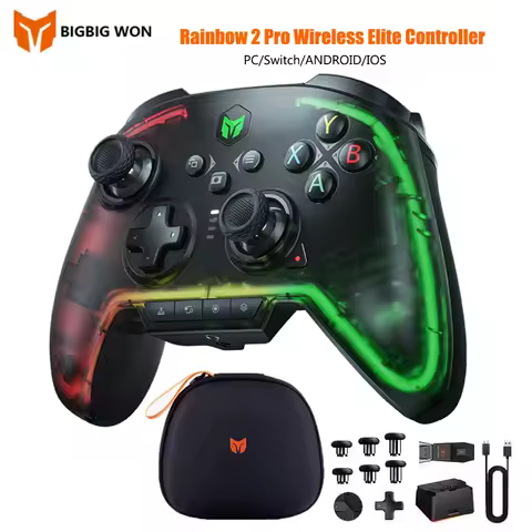 BIGBIG WON Rainbow 2 Pro Wireless Game Controller Apex Anti-curve Hall Trigger 2.4G Bluetooth Gamepad For PC/ Switch/ANDROID/IOS