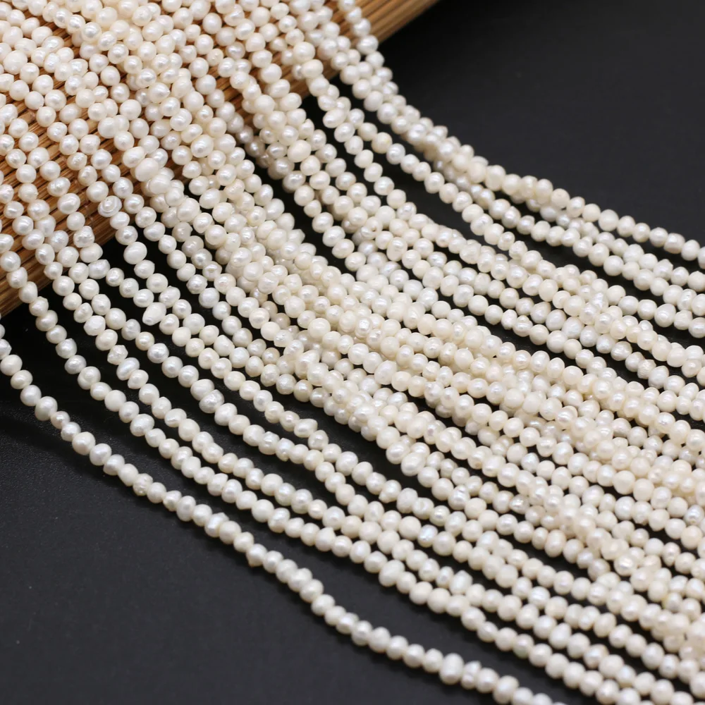 AA 2-3mm White Potato Shaped Pearl Small Delicate Natural Freshwater Pearls Beads for Jewelry Making DIY Necklace Accessories