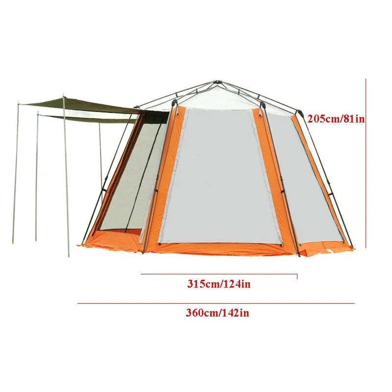 Fully Automatic Hexagonal Mosquito Proof Tent Outdoor Camp Double Layers Zipper Enclosure Sunscreen Rain-proof Sunshade Pergola