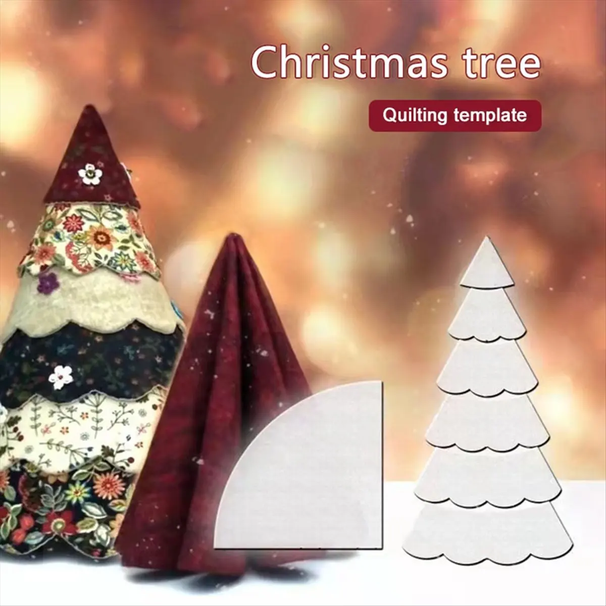 828 Handmade Christmas Tree Quilting Template Set Multifunctional DIY Sewing Ruler Practical Sewing Pattern Tools 15Inch