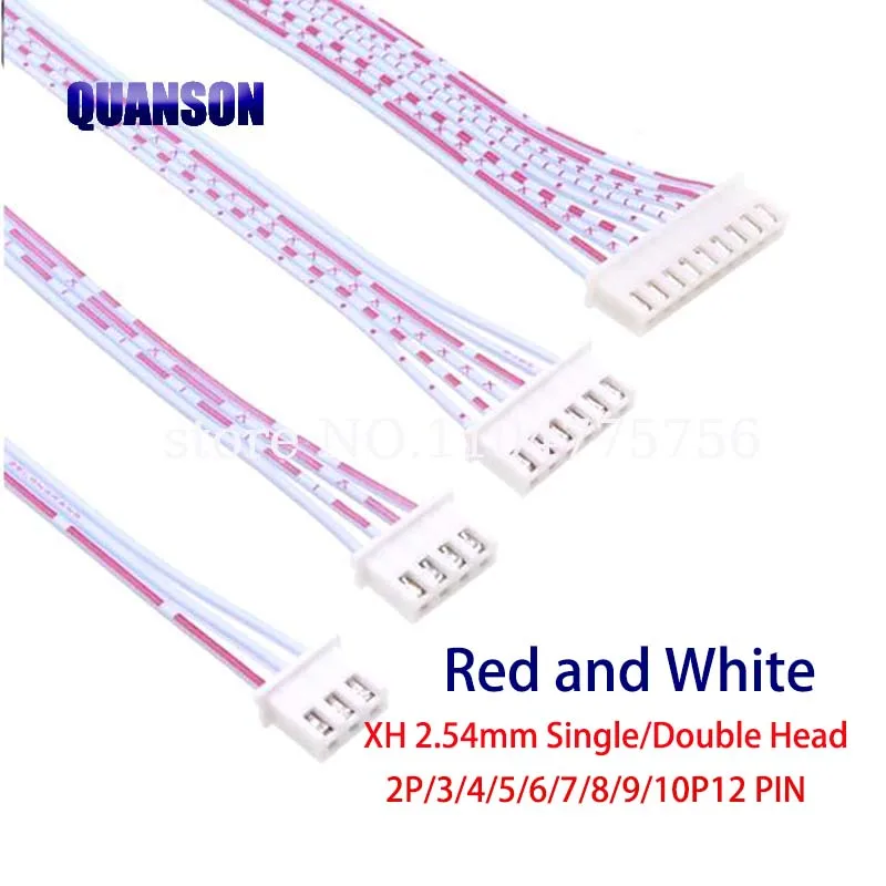10PCS JST XH2.54 XH 2.54mm Single/Double Head Wire Cable Connector 2P/3/4/5/6/7/8/9/10P12 Pin Pitch Red Blue Male Female Plug