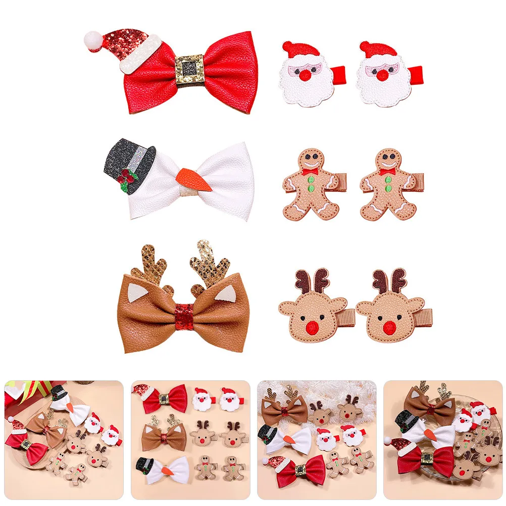 

9Pcs Bow Hair Clips Christmas Hair Accessories for Party Holiday Barrettes Stylish Xmas Gifts