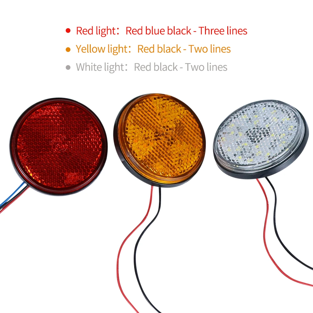 12V Auto Motorrad Runde Rückleuchten/Blinker/ATV LED Reflektoren/LKW Seitenmarkierungswarnleuchten