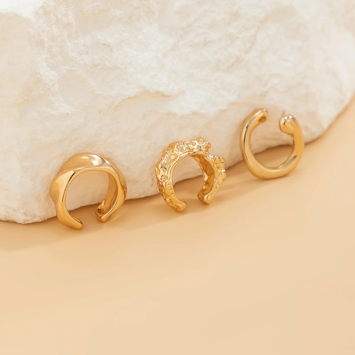 3 Pcs/Set Small Cute C Shape Ear Clips Earrings for Women Trendy Gold Color and Silver Color Accessories 2023 Fashion Jewelry