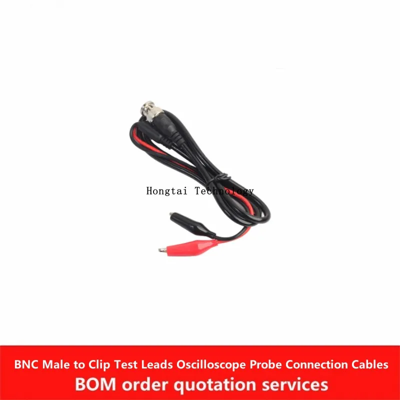 BNC ذكر لمشبك كابل اختبار راسم الذبذبات كابل توصيل Q9 إلى كابل طاقة ملحق شاشة بمشبك مزدوج