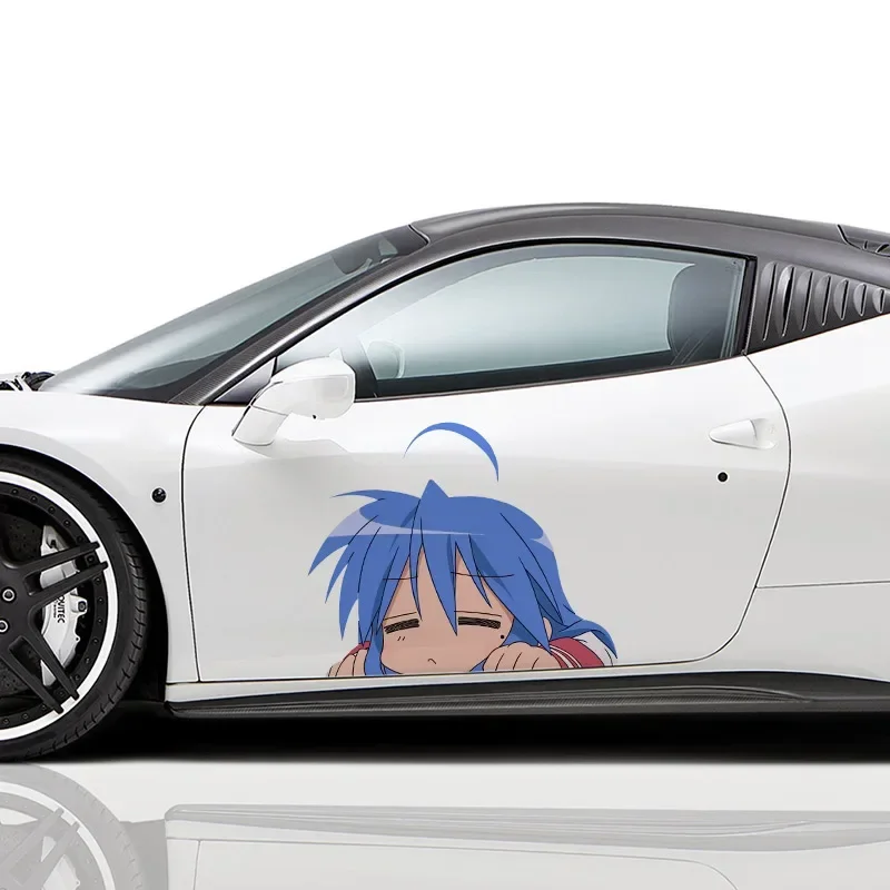 EARLFAMILY 43cm x 35.7cm For Cute Anime Car Stickers Vinyl Material Decal Occlusion Scratch Motorcycle Personality Decoration