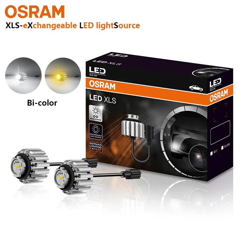 OSRAM XLS L1 Dual Tone 12V LED Car Fog Lights Two Color Yellow White Car Exchangeable Light Source 12Y3 L1BNE WY02 L1CB 1 Pair