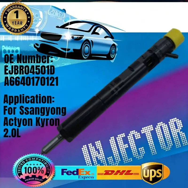 Fuel Injector EJBR04501D A6640170121 Common Rail Injector Nozzle for Ssangyong Actyon Kyron 2.0L Diesel Engine
