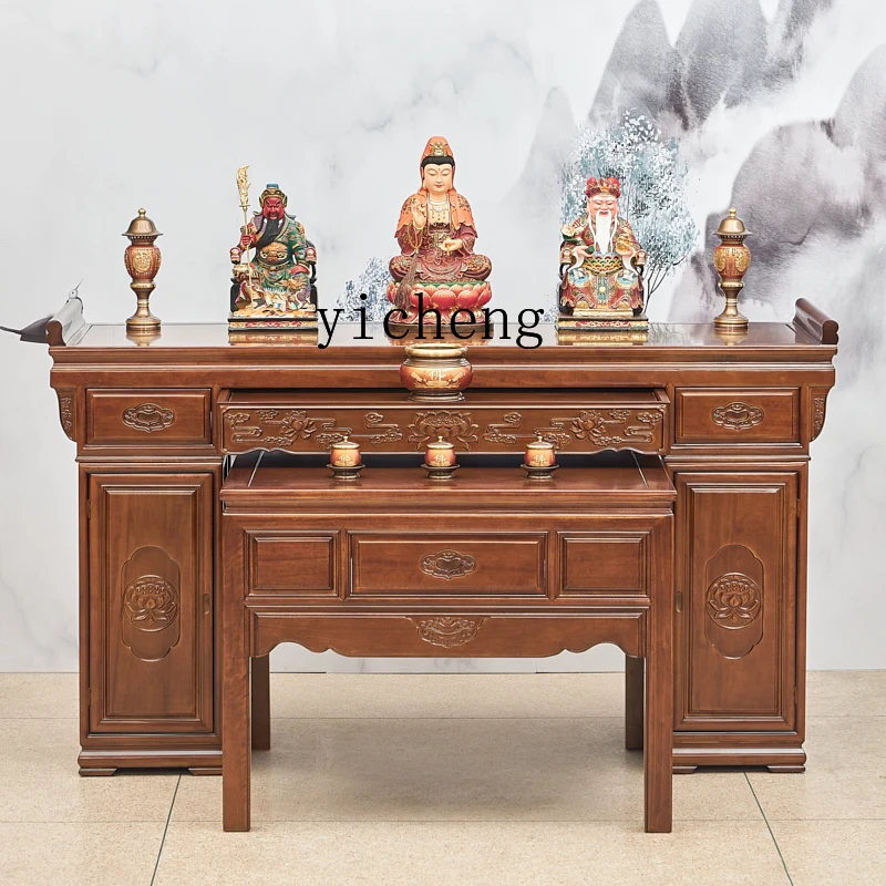 XL solid wood table incense case Chinese table Buddha table Vintage Baxian