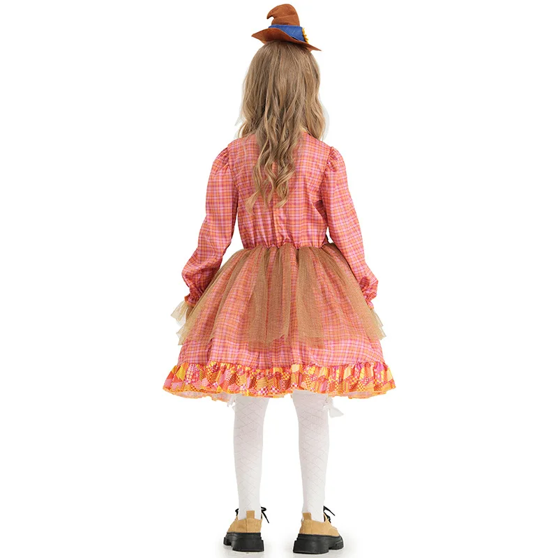 Mago Toddler Girls spaventapasseri Fancy Dress Up Costume di Halloween 2023 Costume da spaventapasseri per ragazzi