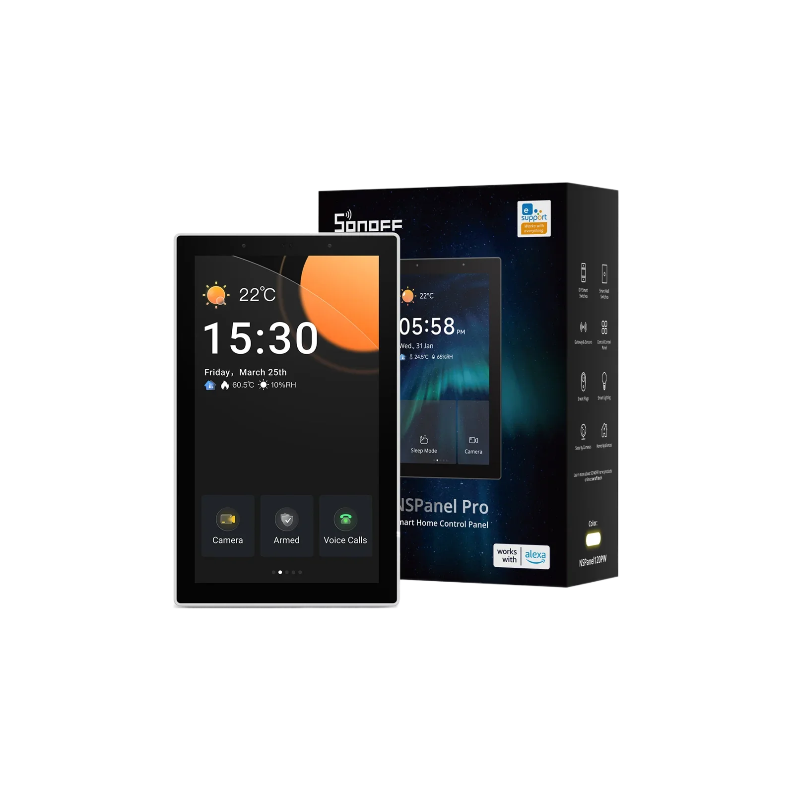 Новая панель управления умным домом SONOFF NSPanel Pro 120, сенсорный экран, шлюз Zigbee3.0, голосовое управление через Alexa Google Matter ewlink