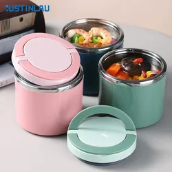 JUSTINLAU 630/1000ML Food Thermal Jar Insulated Soup Cup Stainless Steel Vacuum Cup Lunch Box With Handle Sealed Bento Box
