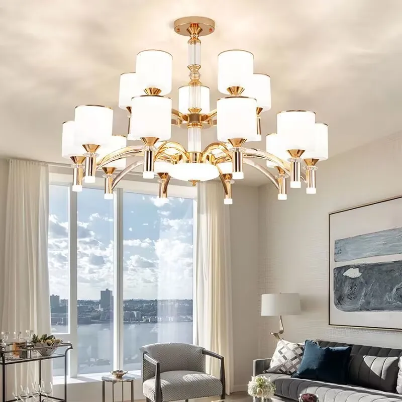 Chandelier, living room light, modern minimalist atmosphere, home restaurant dust-proof lighting package, Nordic minimalist