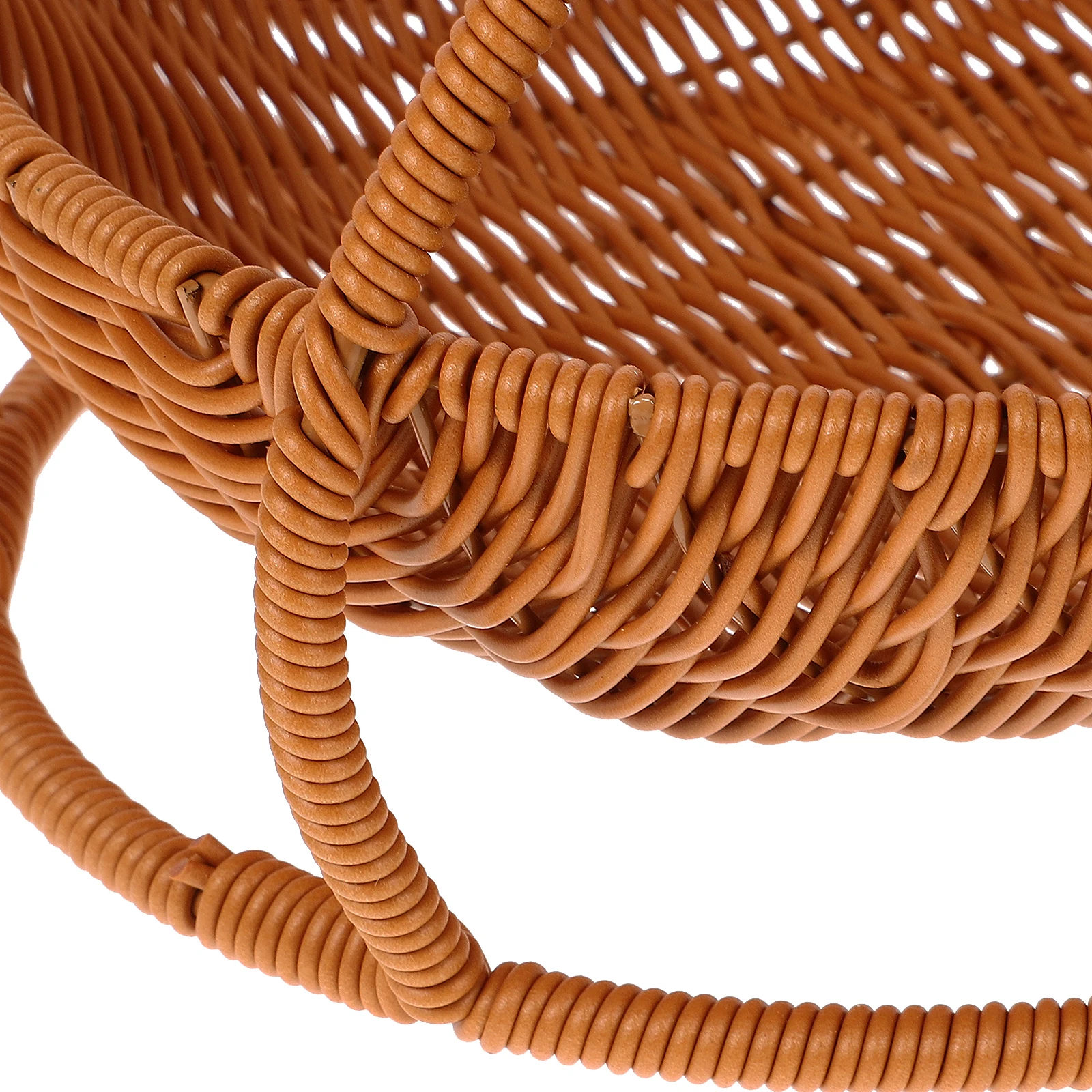 

Wicker Tray Fruit Basket Storage Countertop Imitation Rattan Food Serving Baskets