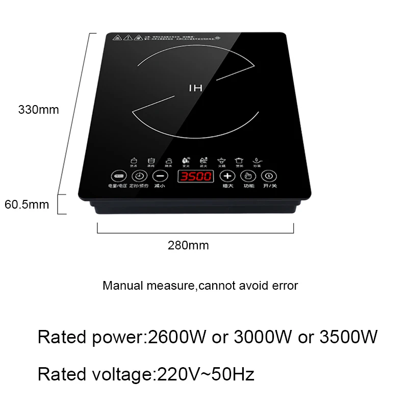 DMWD Desktop Bulit-in Electric Ceramic Hob Burner Electromagnetic Induction Cooker Embedded Hotpot Heating Stove Cooktop Oven EU