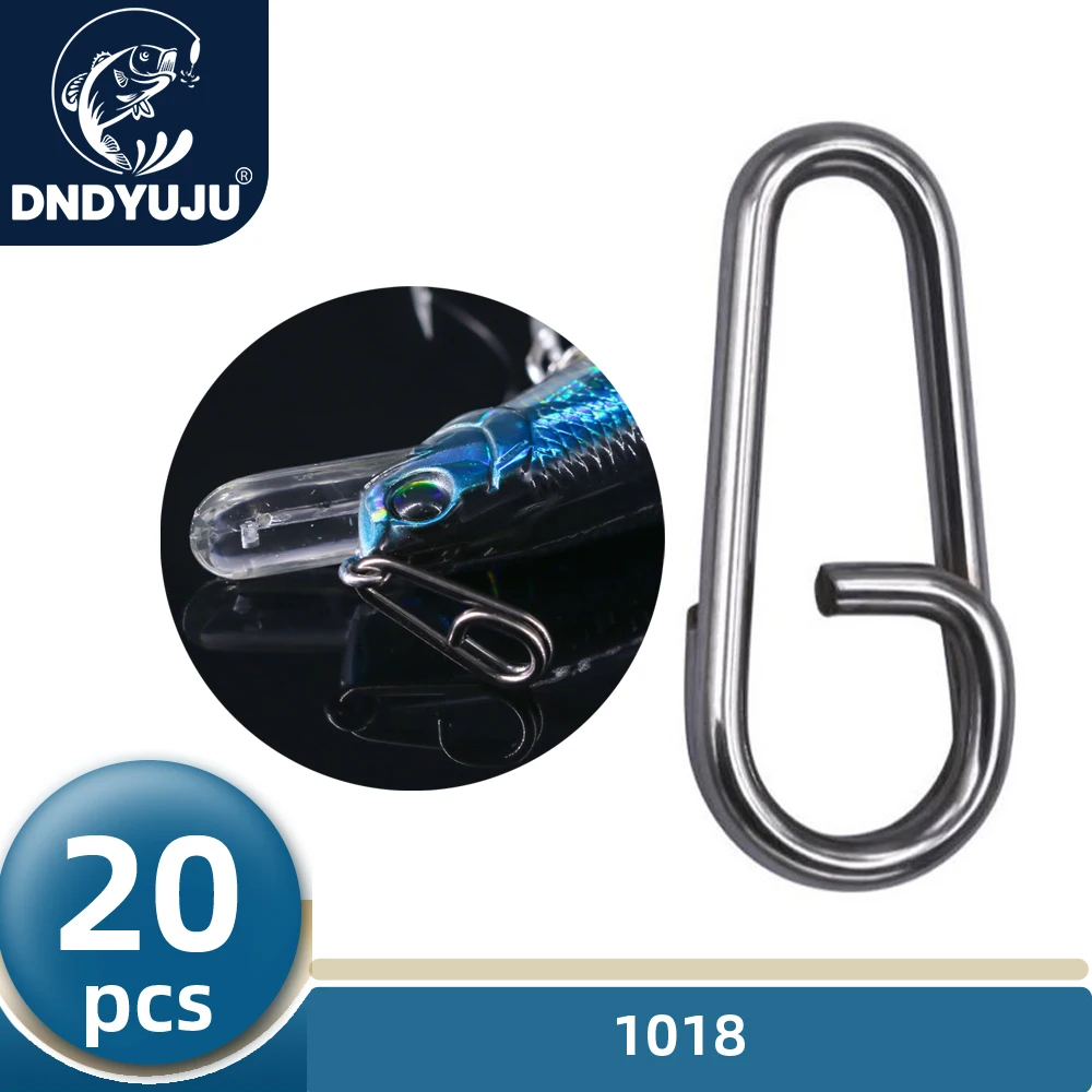 DNDYUJU 20pcs Stainless Steel Elliptical Fish Clasp Fishing Lure Snap Barrel Swivel Lure Pin Connector Accessories Pesca Tools