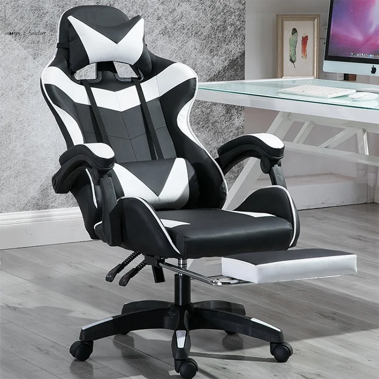 Classic office furniture Reproduction PU Leather Soft Pad luxury Executive Swivel Office Gaming Chair with Ottoman