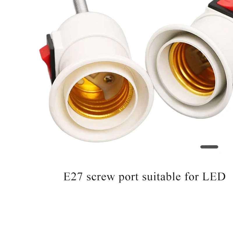 EU US UK Plug E27 Lamp Base Flexible Bend Mobile Test Light Socket Light Adapter Plug Switch  Lamp Holder For LED Table Lamp