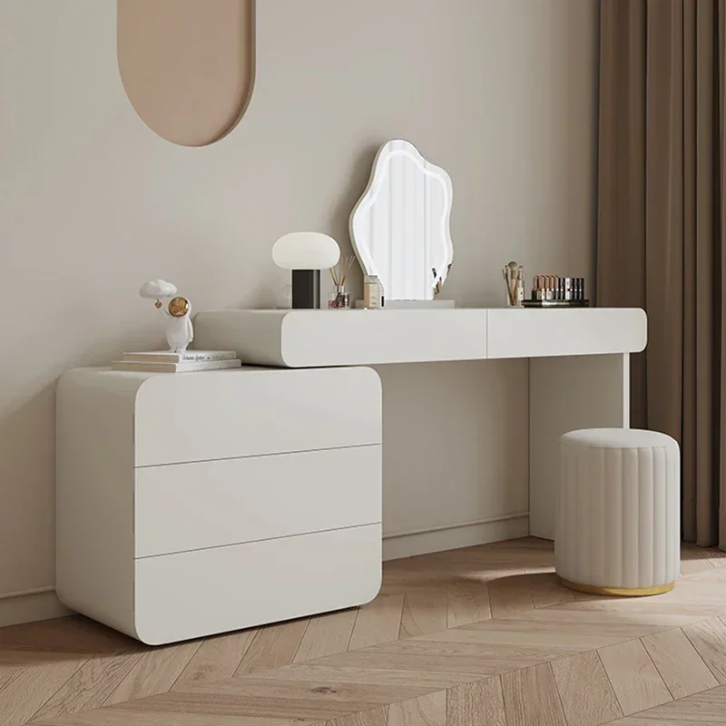 Organizer Storage Wood Vanity Table Nordic Aesthetic Space Saving Dresser Makeup Drawers Luxury Storage Service Home Furniture