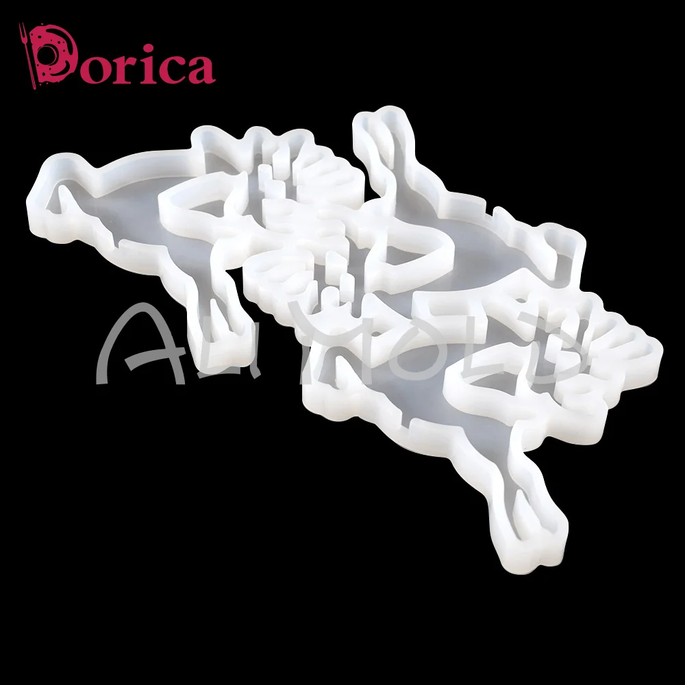 Dorica Christmas Deer Design Lollipop Resin Epoxy Mold Chocolate Cake Silicone Mould Cake Decorating Tools Fondant Bakeware