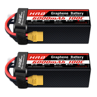 HRB 6S 6000mah Graphene Battery 100C 22.2V RC Lipo Battery with XT90 Connector for RC helicopter Airplane Drone RC Boat