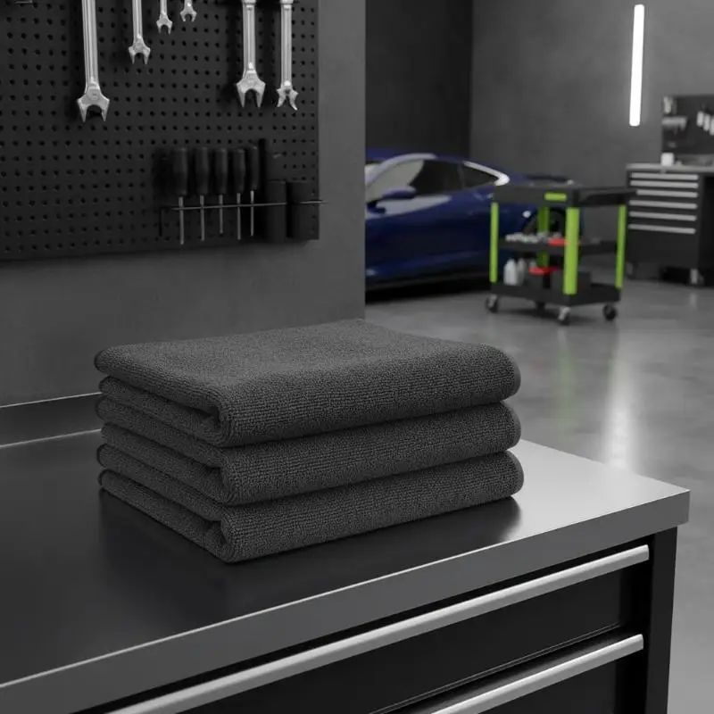 Microfiber Car Cleaning Towel Extra Large Dark Gray High Absorbency Time Saving for Quick Auto Washing Drying Detailing