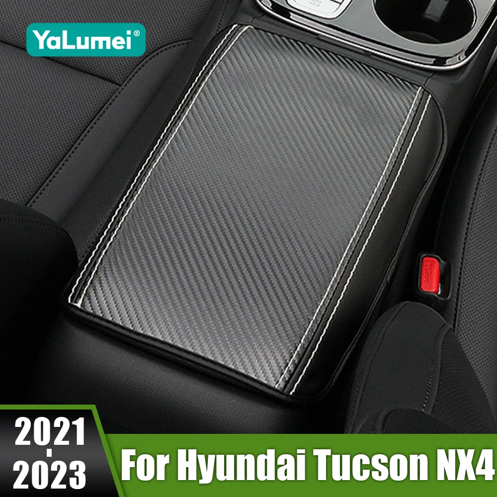 

For Hyundai Tucson NX4 Hybrid 2021 2022 2023 N Line Car Center Console Armrest Box Protective Mat Trim Cover Case Accessories