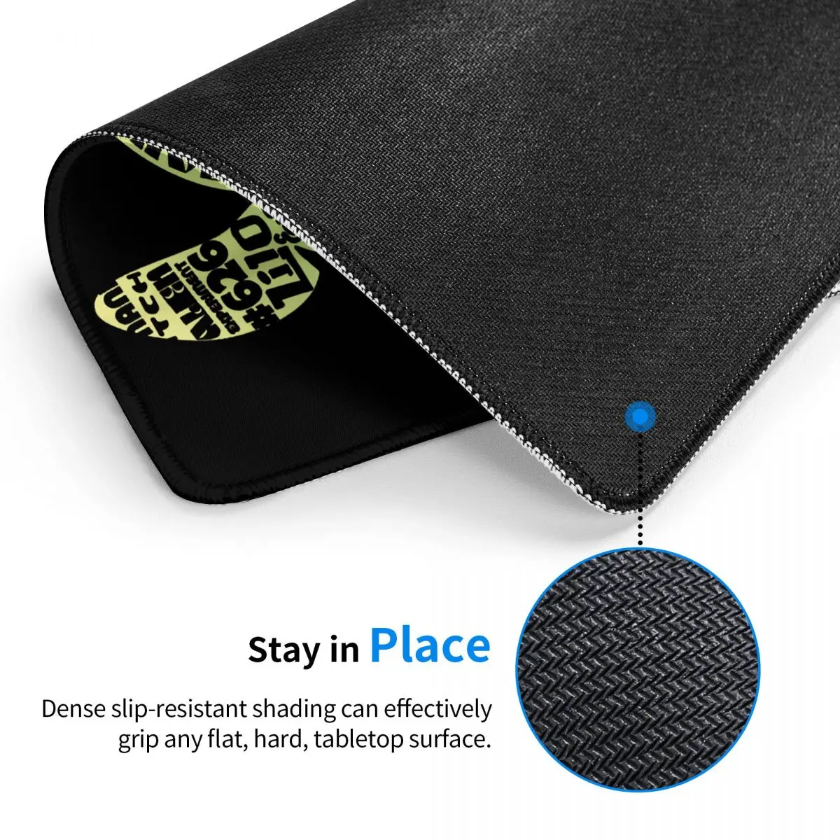 Custom Gaming Mouse Pad Anti-Slip Rubber Base Stitch Word Fill Mousepad Office Desk Computer Mat