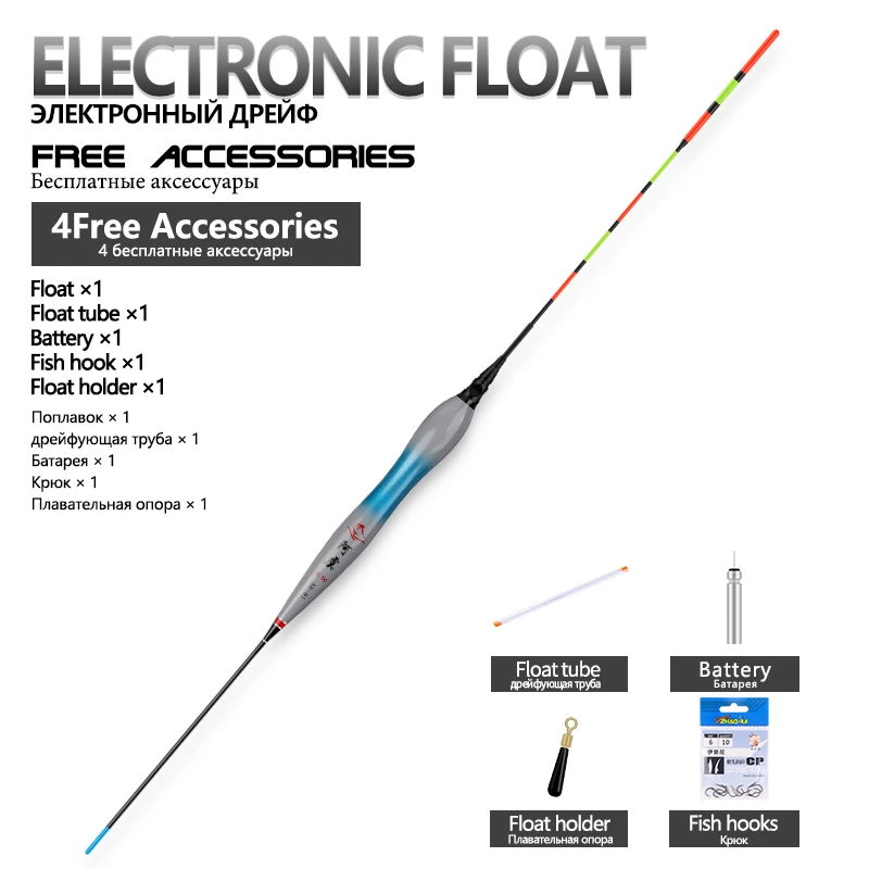 Flotador eléctrico Nano CR425 con boya de plomo y ganchos luminosos